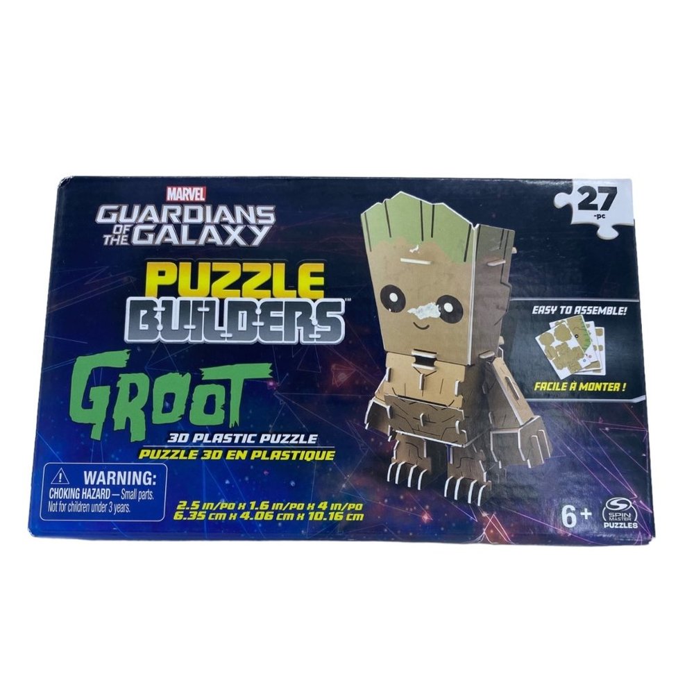 Spin Master Puzzle Builders Guardians of the Galaxy GROOT 3D Plastic 27 Pieces